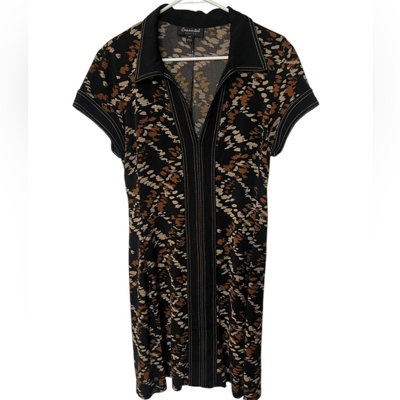 connected apparel Dresses & Skirts - Connected Apparel 70s-Style Geometric Dress – Size 14P – Pre-Loved